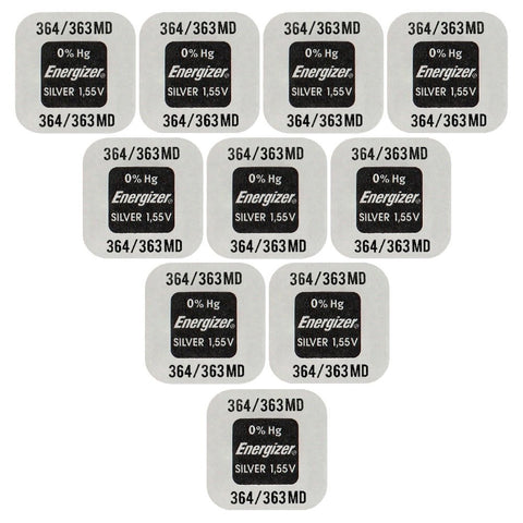 Energizer 364 363 SR621SW sidabro oksido laikrodžių baterijos 10 vnt. - OBUOLYS