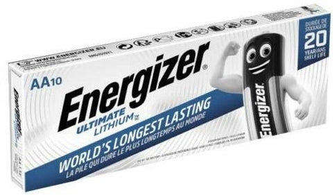 Energizer AA R6 L91 Ultimate Lithium ličio baterijos 10 vnt. - OBUOLYS