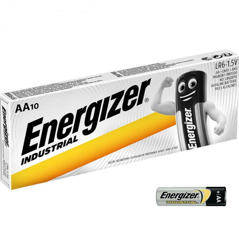Energizer Industrial AA Alkaline LR6 baterijos 10 vnt. - OBUOLYS