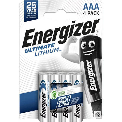Energizer R03 AAA L92 Ultimate ličio baterijos, 4 vnt. - OBUOLYS