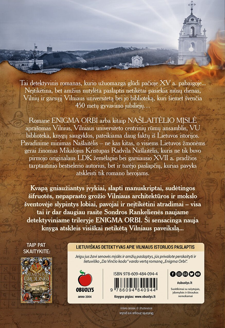 ENIGMA ORBI: detektyvas apie Vilniaus istorijos paslaptis - OBUOLYS
