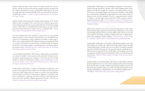 Anodea Judith's Chakra Yoga knyga Llewellyn