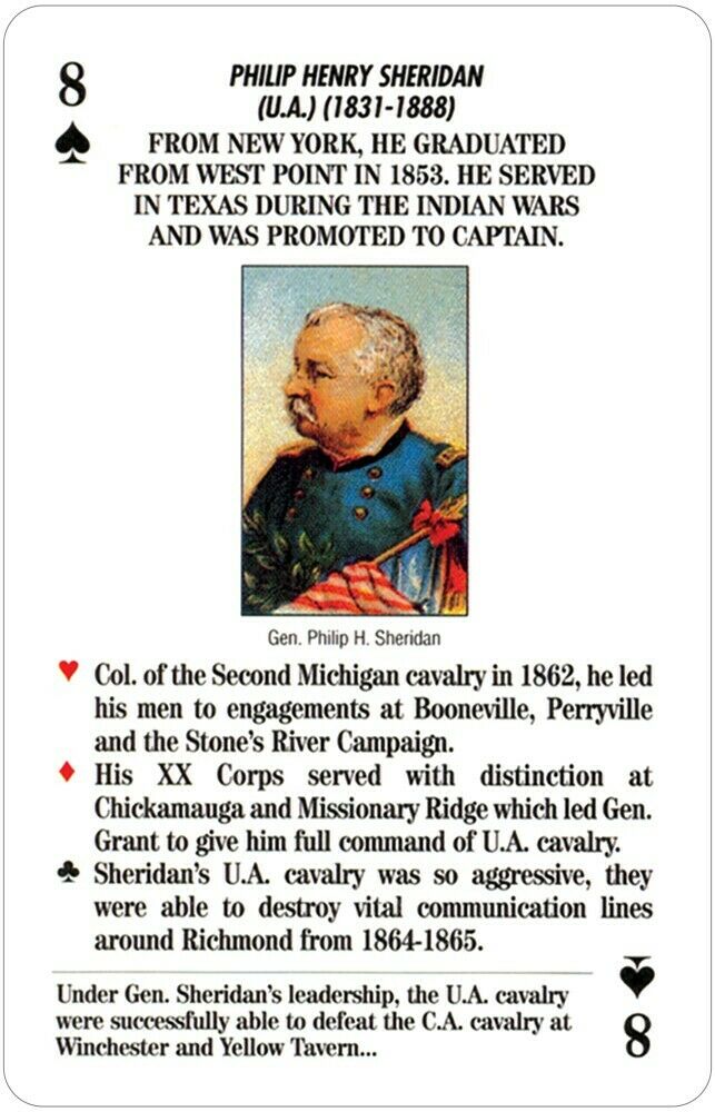 Famous Generals of the Civil War žaidimo kortos - OBUOLYS