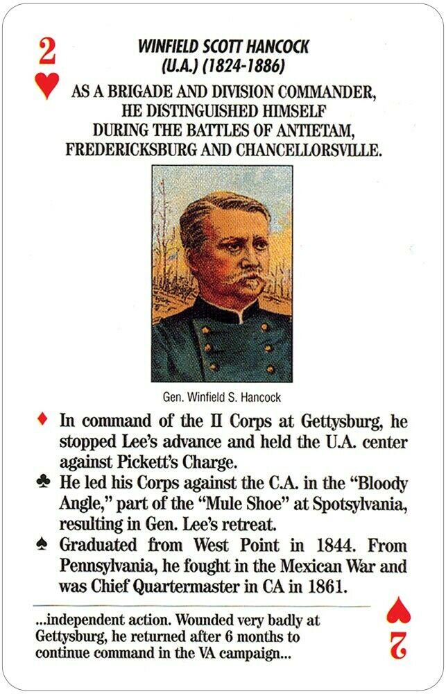 Famous Generals of the Civil War žaidimo kortos - OBUOLYS