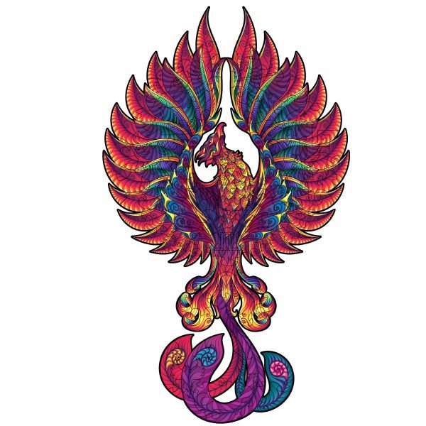 FENIX DĖLIONĖ IŠ MEDŽIO XL DYDIS (600 detalių): mitologinis feniksas iš pelenų - OBUOLYS