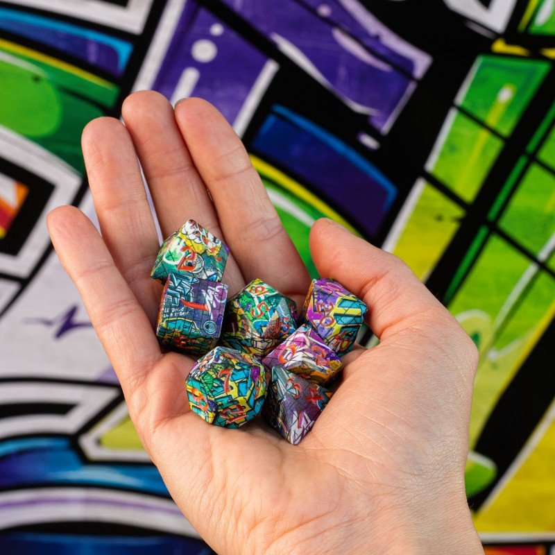 Full Art Dice™ Graffiti kauliukų rinkinys Q - WORKSHOP - OBUOLYS