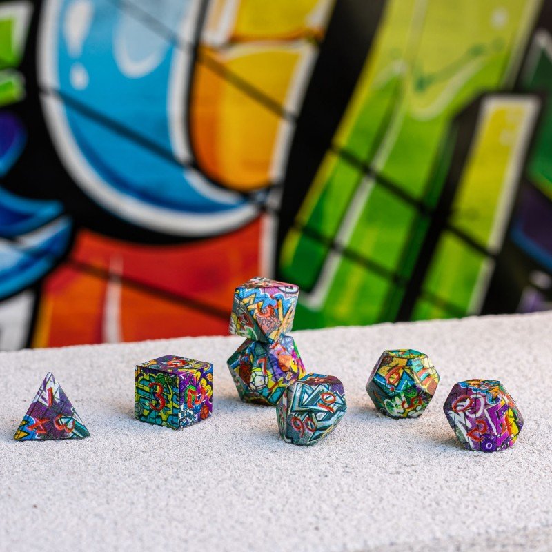 Full Art Dice™ Graffiti kauliukų rinkinys Q - WORKSHOP - OBUOLYS