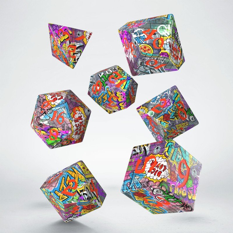 Full Art Dice™ Graffiti kauliukų rinkinys Q - WORKSHOP - OBUOLYS