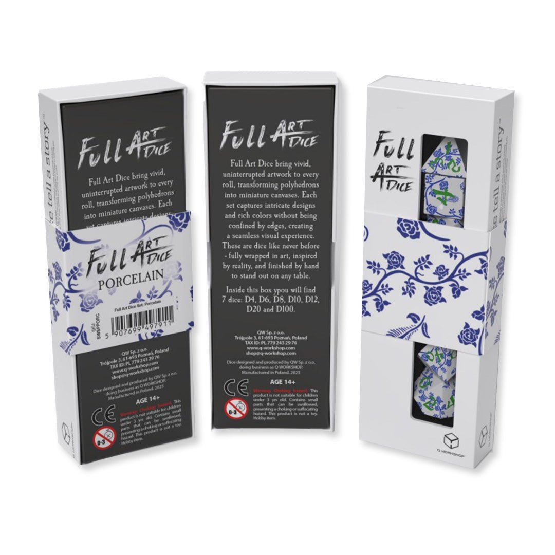 Full Art Dice™ Porcelain kauliukų rinkinys Q - WORKSHOP - OBUOLYS