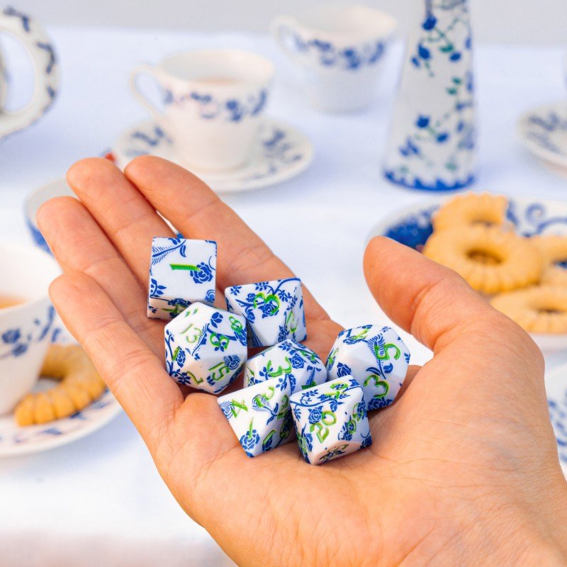 Full Art Dice™ Porcelain kauliukų rinkinys Q - WORKSHOP - OBUOLYS