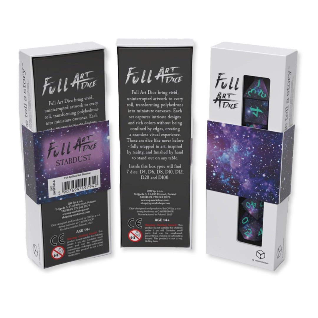 Full Art Dice™ Stardust kauliukų rinkinys Q - WORKSHOP - OBUOLYS