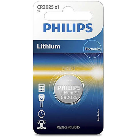 Philips CR2025 baterijos 1 vnt.