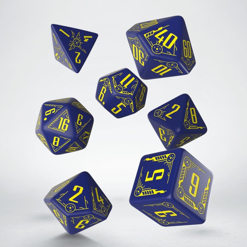 Galactic Dice RPG kauliukų rinkinys mėlynos ir geltonos sp - OBUOLYS