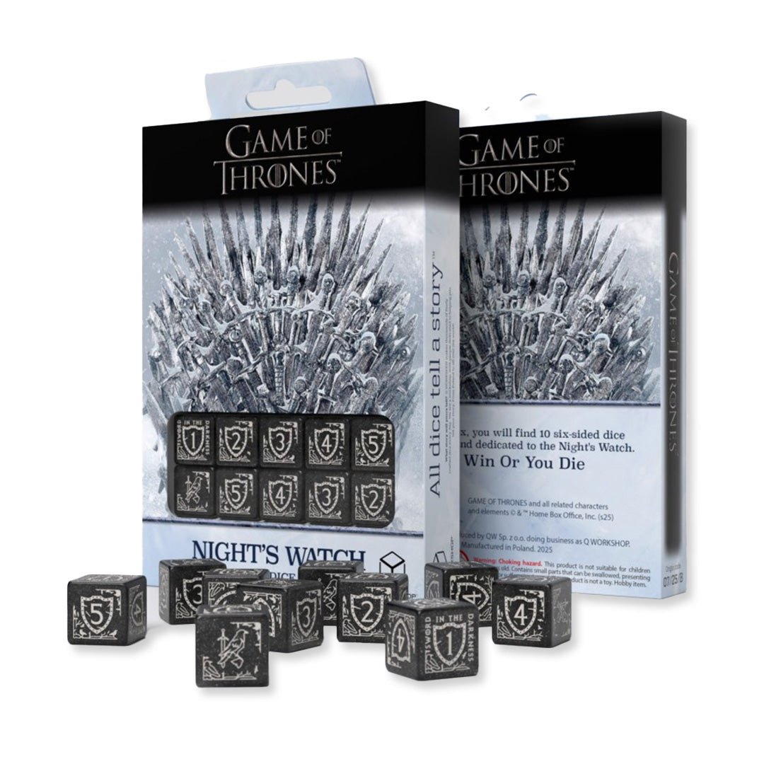 Game of Thrones. Night's Watch kauliukų rinkinys 10xD6 Q - WORKSHOP - OBUOLYS