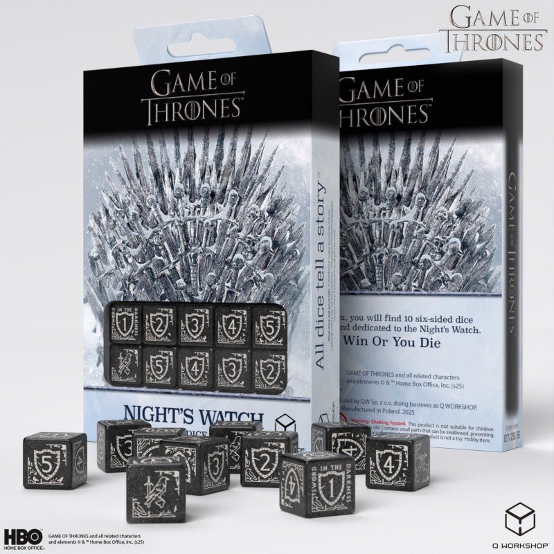 Game of Thrones. Night's Watch kauliukų rinkinys 10xD6 Q - WORKSHOP - OBUOLYS