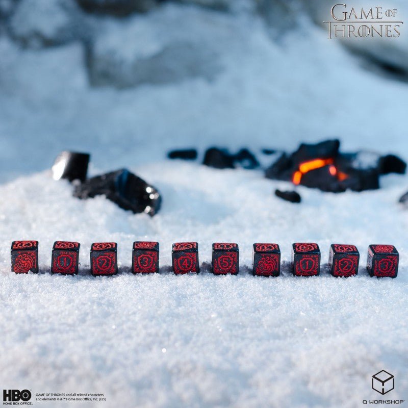 Game of Thrones. Targaryen kauliukų rinkinys 10xD6 Q - WORKSHOP - OBUOLYS