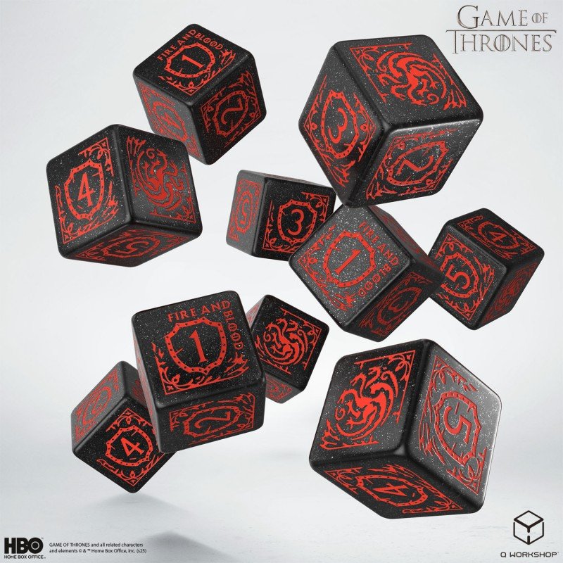 Game of Thrones. Targaryen kauliukų rinkinys 10xD6 Q - WORKSHOP - OBUOLYS