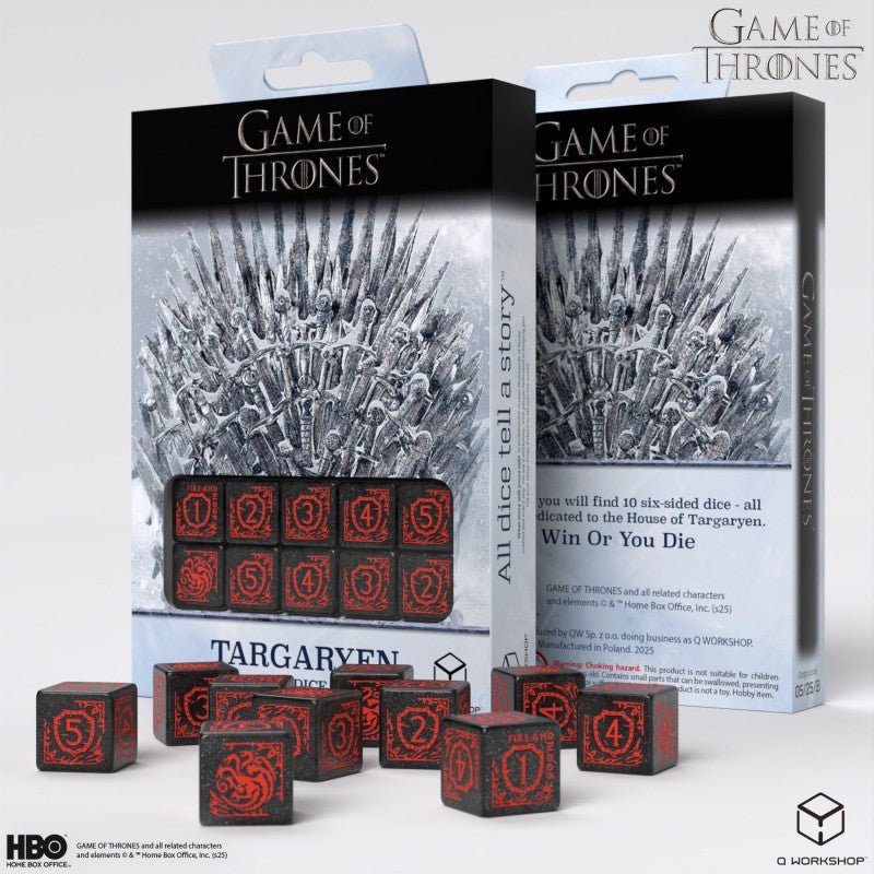 Game of Thrones. Targaryen kauliukų rinkinys 10xD6 Q - WORKSHOP - OBUOLYS