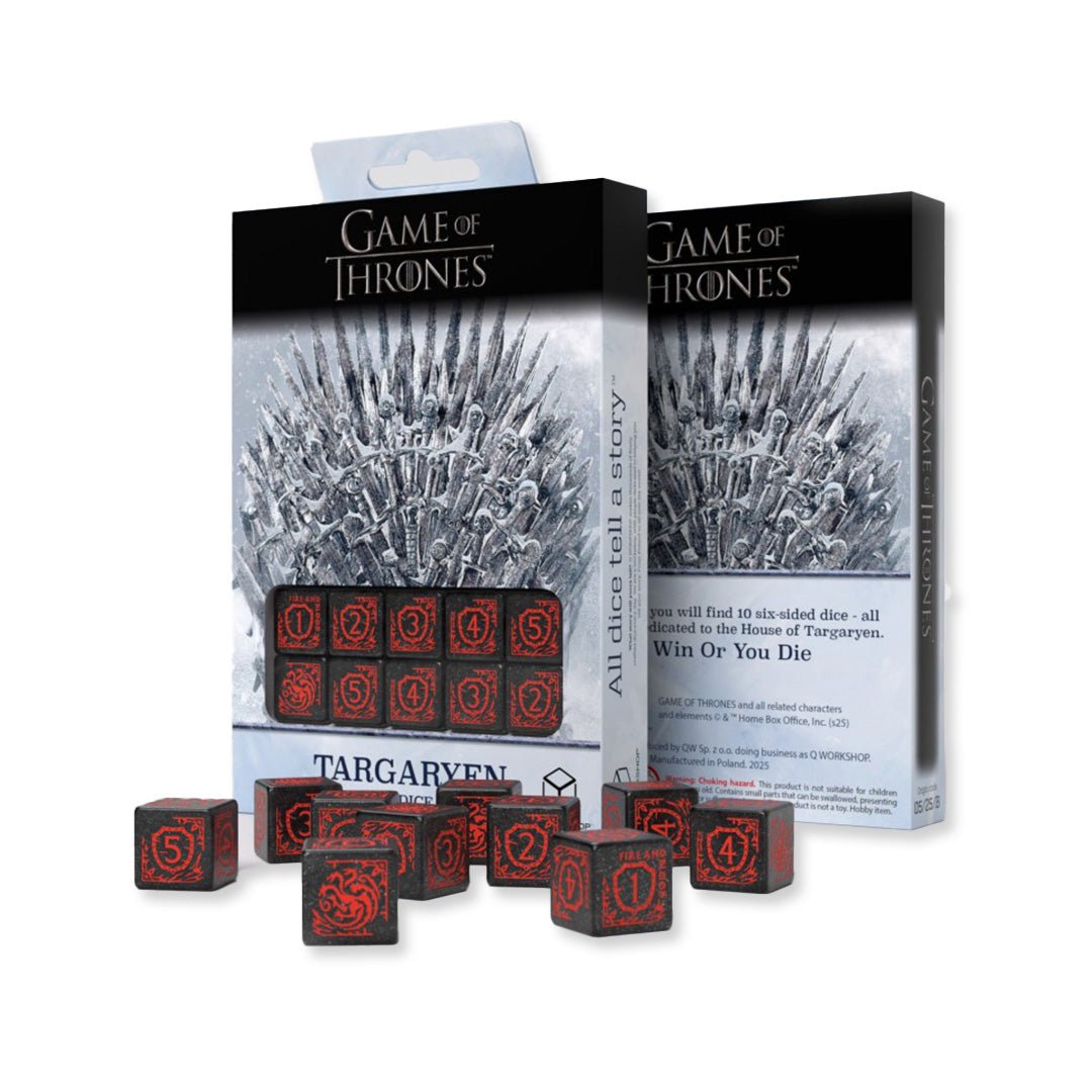 Game of Thrones. Targaryen kauliukų rinkinys 10xD6 Q - WORKSHOP - OBUOLYS