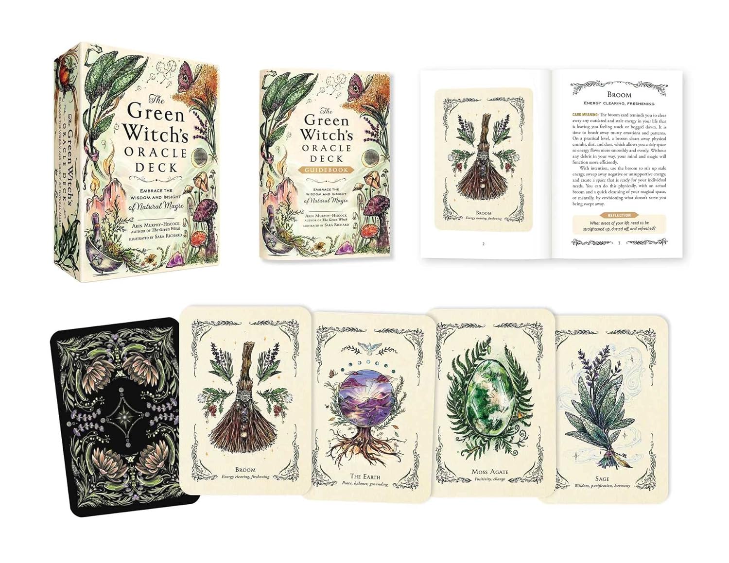 Green Witch's Oracle kortos Adams Media - OBUOLYS