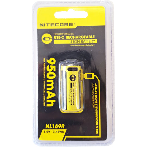 NITECORE 16340 NL169R 950mAh USB-C baterija 1 vnt.
