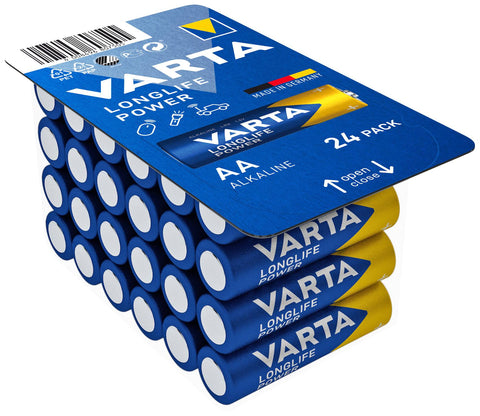 Varta AA Longlife Power Alkaline LR6 baterijos 24 vnt.