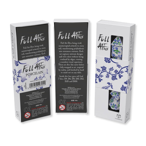 Full Art Dice™ Porcelain kauliukų rinkinys Q-WORKSHOP