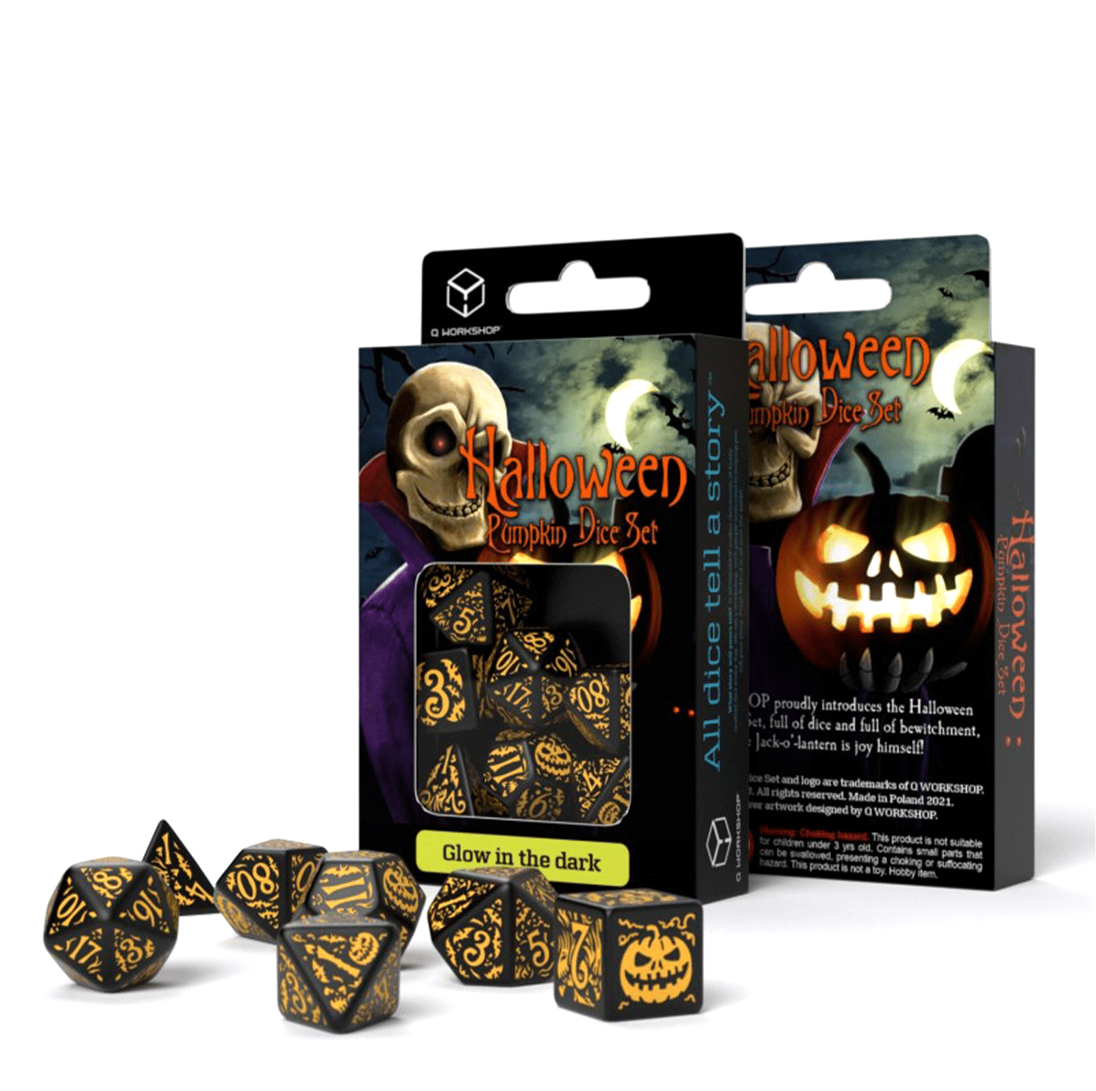 Halloween Pumpkin juodos ir oranžinės šviečiančios tamsoje sp Q Workshop - OBUOLYS