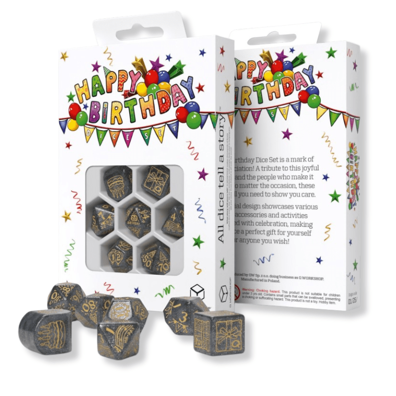 Happy Birthday kauliukų rinkinys - Confetti Q - WORKSHOP - OBUOLYS