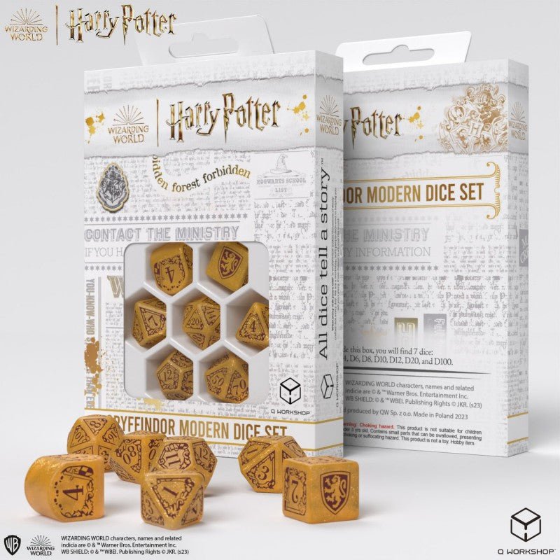 Harry Potter. Gryffindor Modern Dice kauliukų rinkinys (auksinės sp.) - OBUOLYS