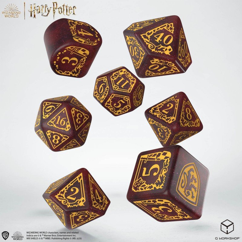 Harry Potter. Gryffindor Modern Dice kauliukų rinkinys (raudonos sp.) - OBUOLYS
