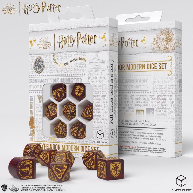 Harry Potter. Gryffindor Modern Dice kauliukų rinkinys (raudonos sp.) - OBUOLYS