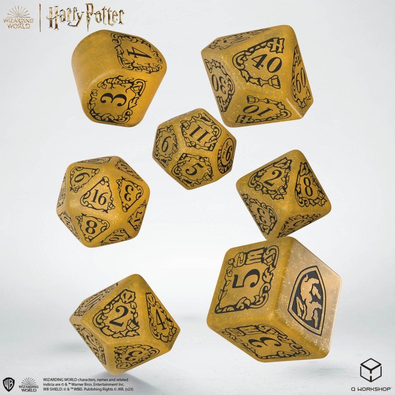 Harry Potter. Hufflepuff Modern Dice kauliukų rinkinys (geltonos sp.) - OBUOLYS
