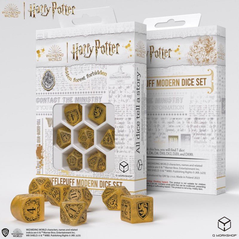 Harry Potter. Hufflepuff Modern Dice kauliukų rinkinys (geltonos sp.) - OBUOLYS