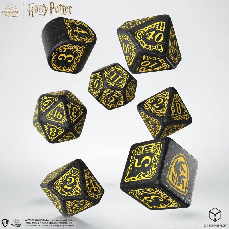 Harry Potter. Hufflepuff Modern Dice kauliukų rinkinys (juodos sp.) - OBUOLYS