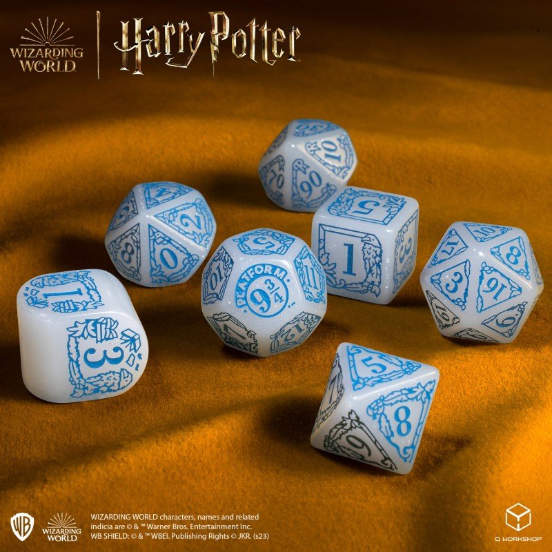 Harry Potter. Ravenclaw Modern Dice kauliukų rinkinys (baltos sp.) - OBUOLYS