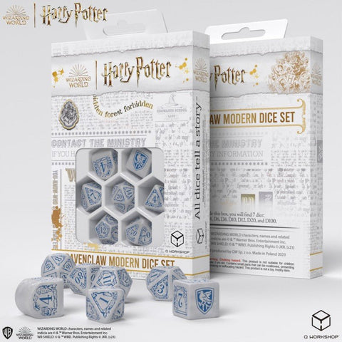Harry Potter. Ravenclaw Modern Dice kauliukų rinkinys (baltos sp.) - OBUOLYS