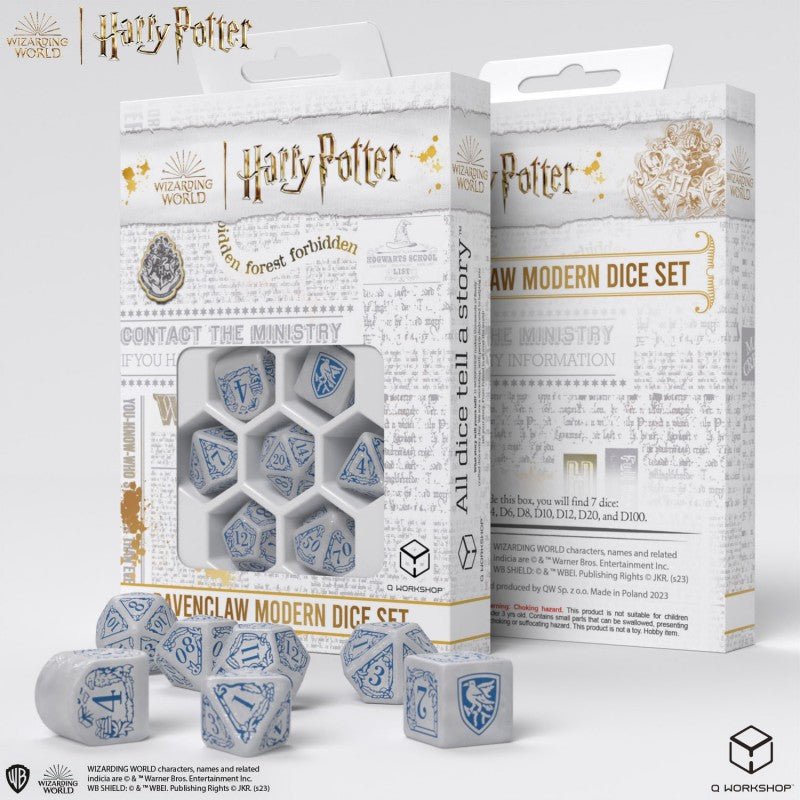 Harry Potter. Ravenclaw Modern Dice kauliukų rinkinys (baltos sp.) - OBUOLYS
