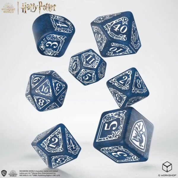 Harry Potter. Ravenclaw Modern Dice kauliukų rinkinys (mėlynos sp.) - OBUOLYS