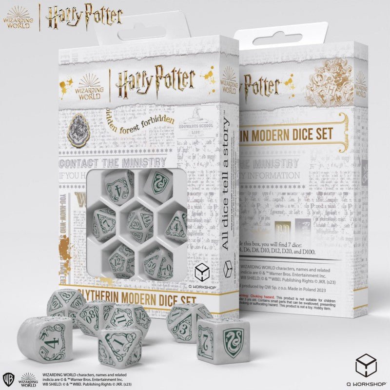 Harry Potter. Slytherin Modern Dice kauliukų rinkinys (baltos sp.) - OBUOLYS