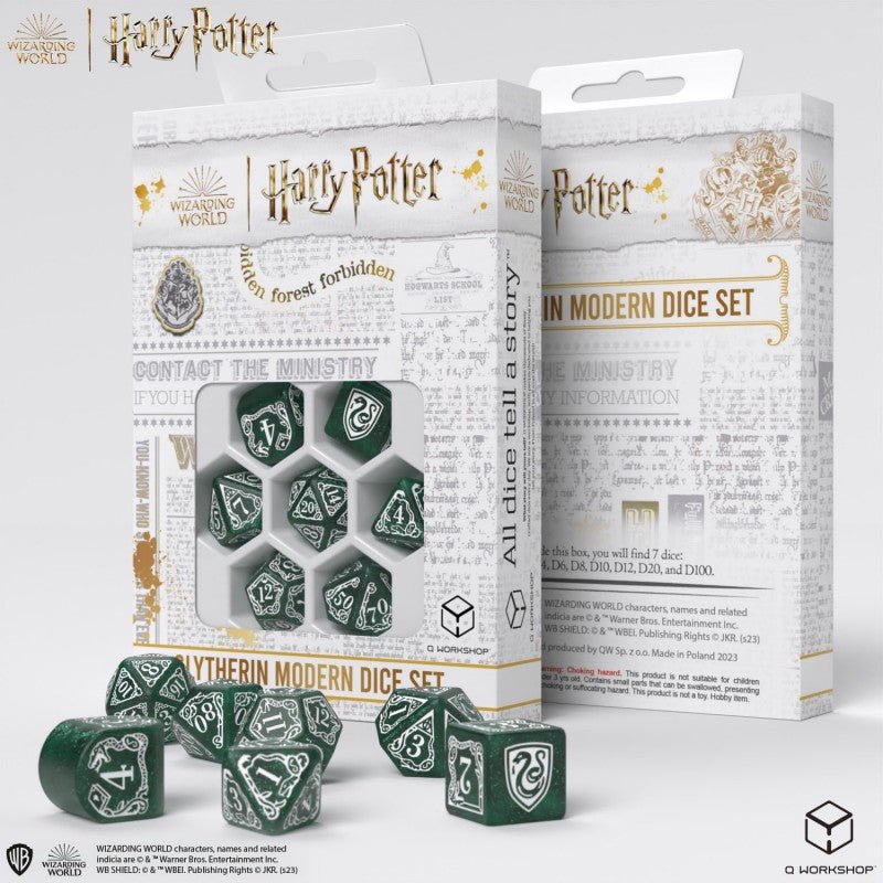 Harry Potter. Slytherin Modern Dice kauliukų rinkinys (žalios sp.) - OBUOLYS