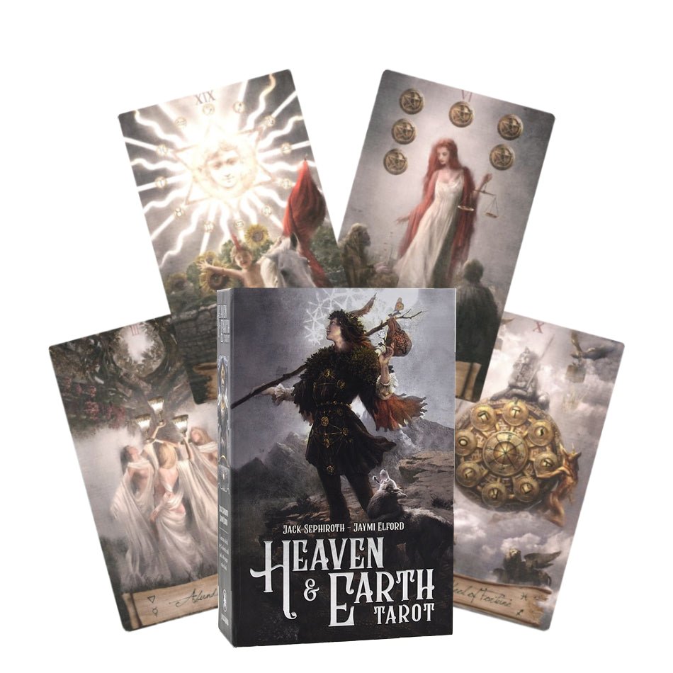 HEAVEN & EARTH TAROT KIT: kvapą gniaužiantis kortų ir knygos rinkinys dvasinei įžvalgai - OBUOLYS
