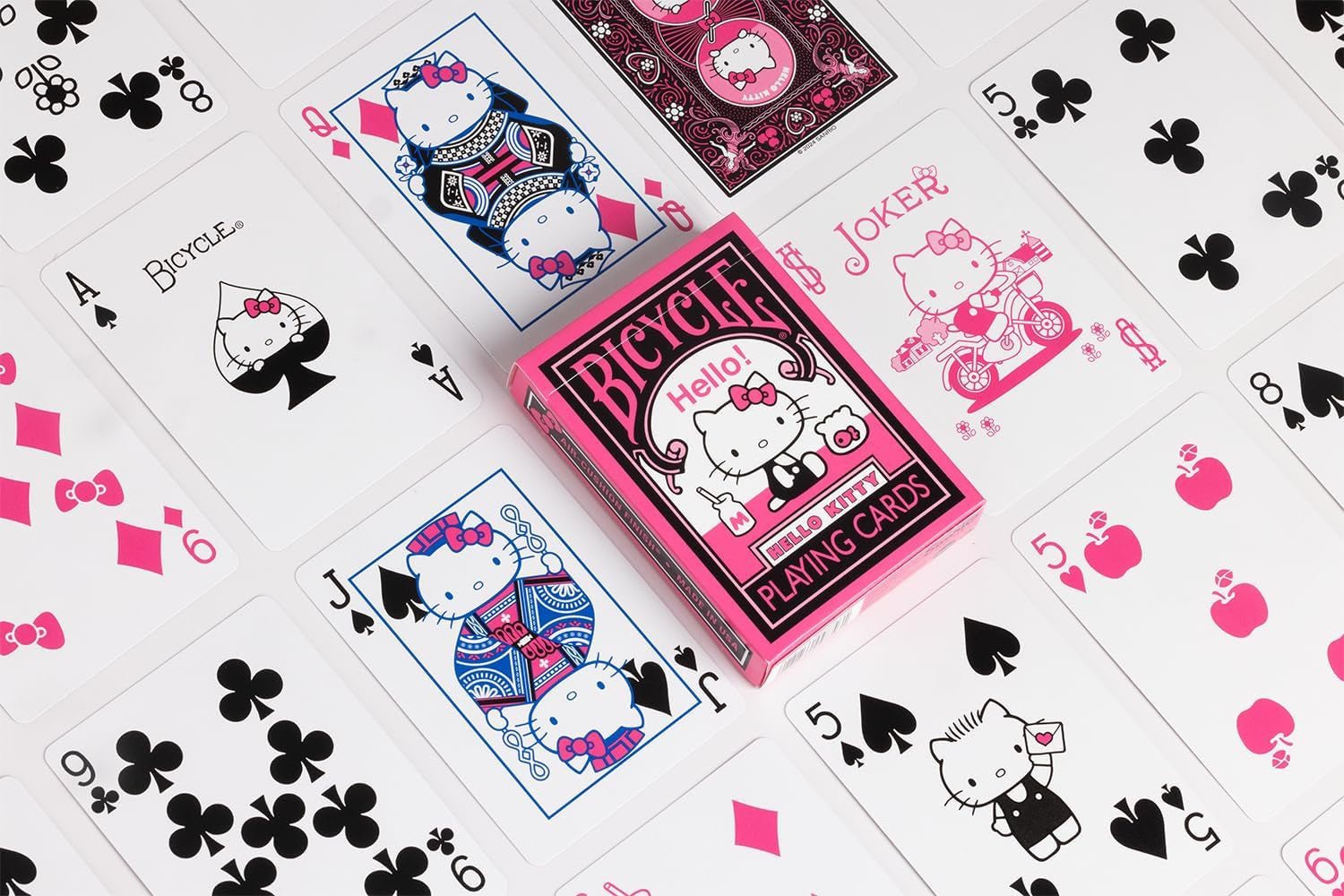 Hello Kitty Black & Pink žaidimo kortos Bicycle - OBUOLYS