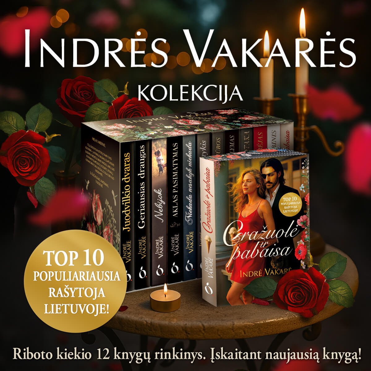 Indrė Vakarė pristato: kolekcinis 12 knygų rinkinys dėžutėje (galima personalizuoti vardu ir sveikinimu!) - OBUOLYS