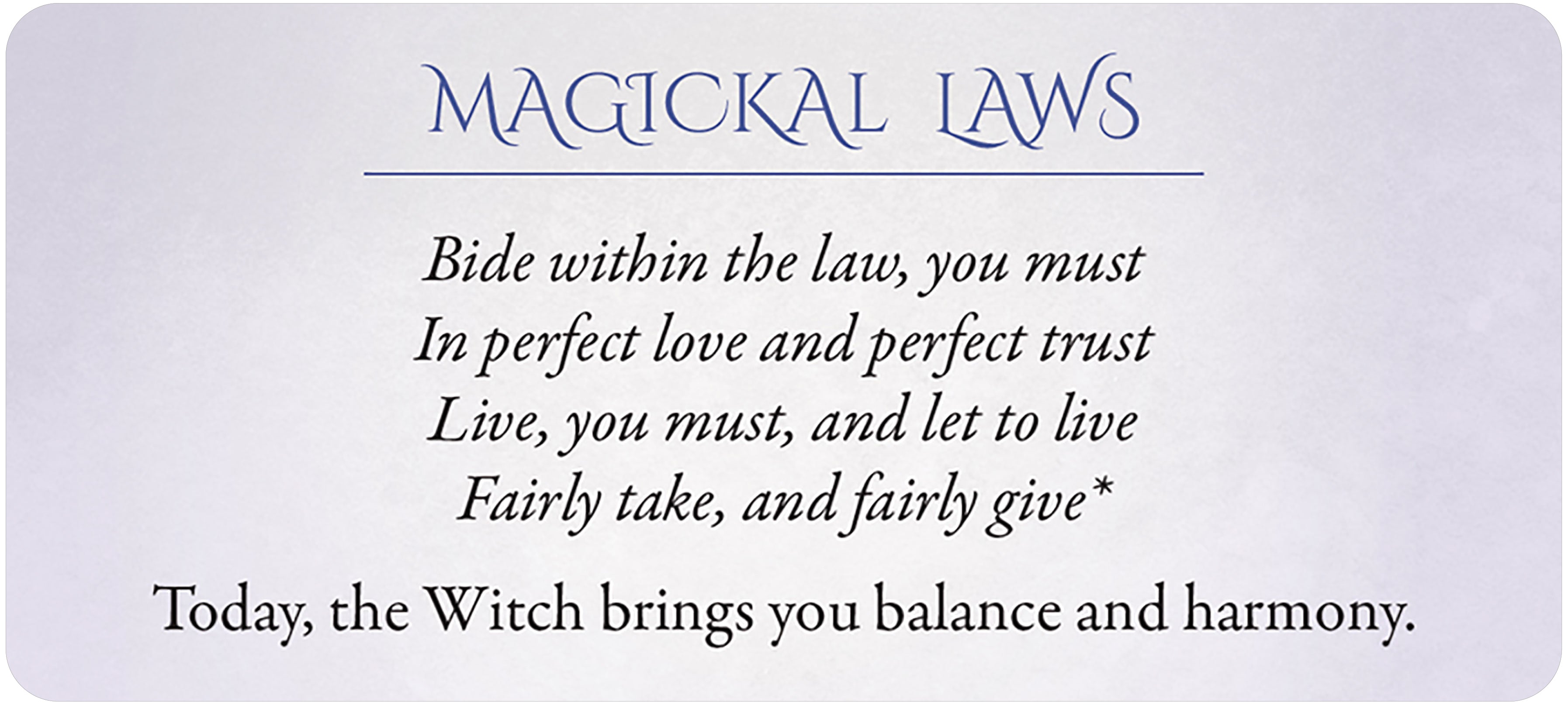 Secrets of the Witch Oracle kortos Blue Angel