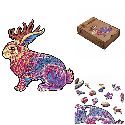Jackalope Dėlionė Iš Medžio M Dydis (150 detalių) Fantasy Puzzles - OBUOLYS