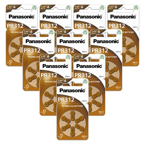 Panasonic 312 PR41 baterijos klausos aparatams 60 vnt.