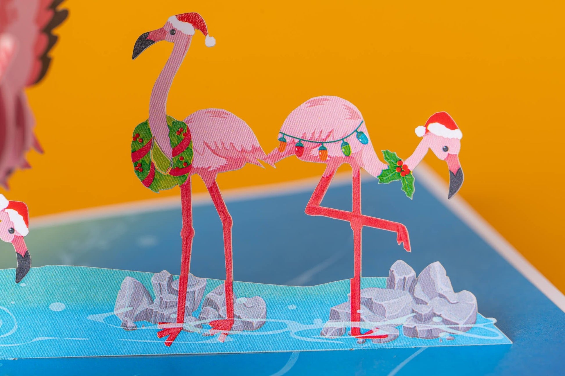 KALĖDŲ SENELIO ATOSTOGOS: išskirtinio grožio 3D pop - up atvirukas + vokas - OBUOLYS