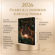 KARALIŲ PASAKA: 2026 m. darbo kalendorius su M. K. Čiurlionio paveikslu (minkštais viršeliais) + galimybė personalizuoti - OBUOLYS