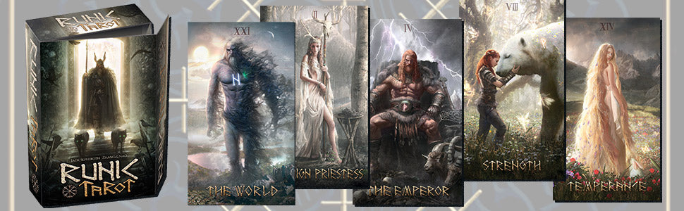 Runic Tarot Kit kortos ir knyga Lo Scarabeo